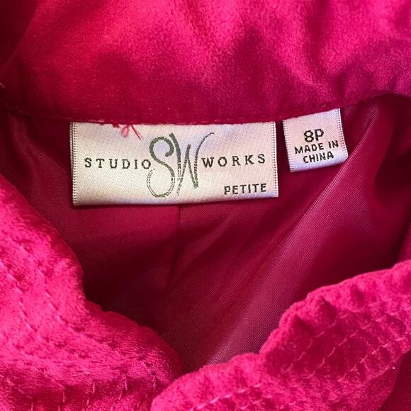 Red Suede Jacket - Vintage Studio Works - Excellent Condition (Women's 8 Petite) - Picture 8 of 8